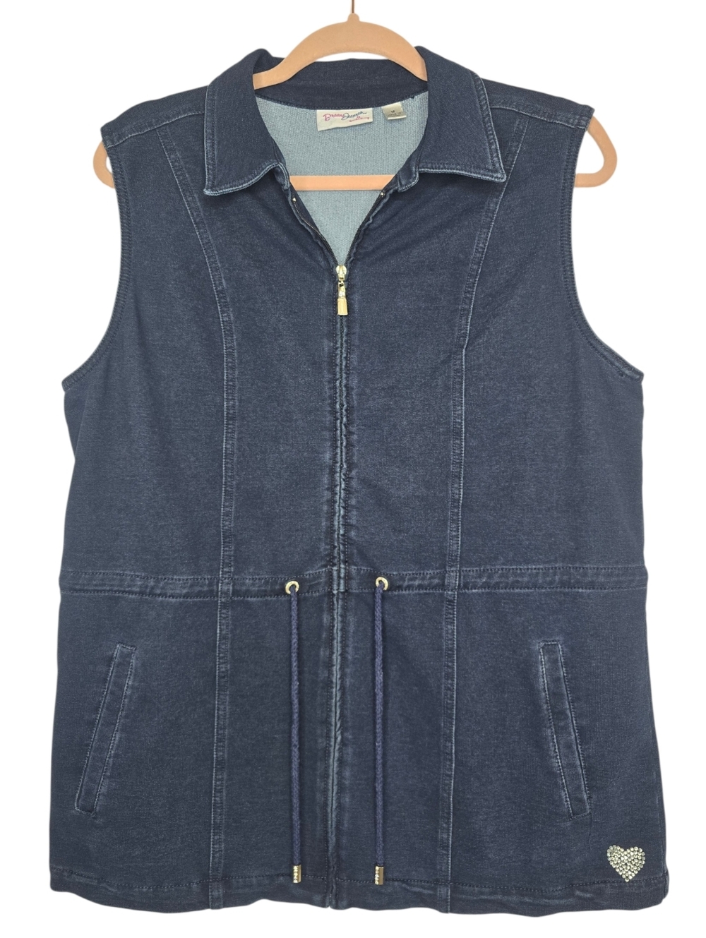 DreamJeannes sleeveless vest dark-wash denim-style layering piece 